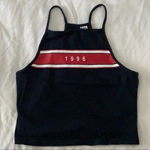 Cropped navy blue tank top